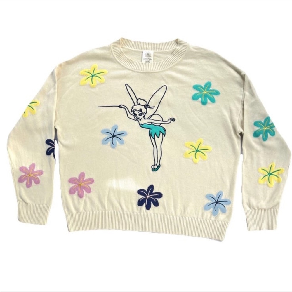 Disney Sweater - Womens Large - Creme - Peter Pan - Knit Tinker Bell Knit